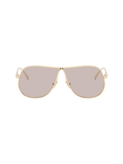 Miu Miu Gold Metal Aviator Sunglasses