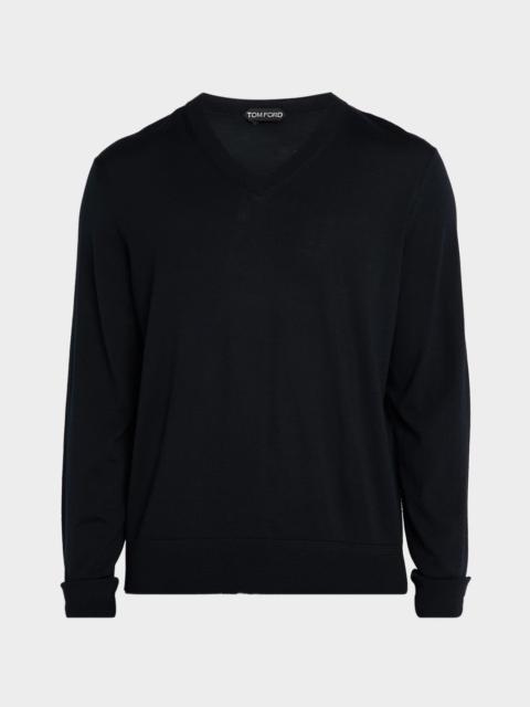 TOM FORD Men's V-Neck Wool-Silk Sweater