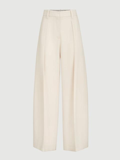 Brunello Cucinelli Virgin wool gabardine pleated barrel trousers with monili