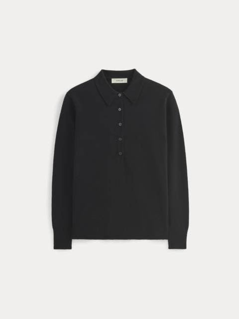 EVERLANE OVERSIZED POLO SWEATER IN COTTON MERINO