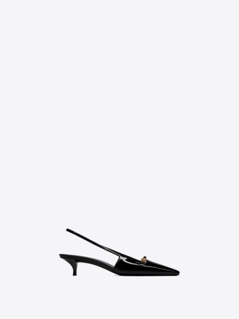 SAINT LAURENT blade slingback pumps in patent leather