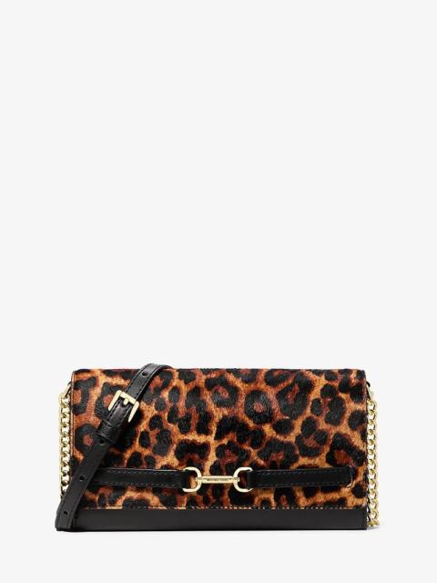 MICHAEL KORS Carson Large Leopard Print Calf Hair Crossbody Bag