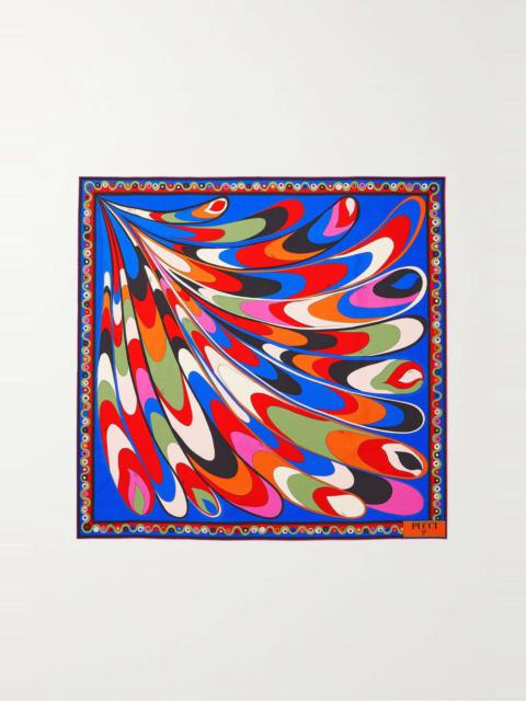 Printed silk-twill scarf