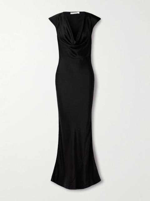 The Row Tefra draped satin gown Black