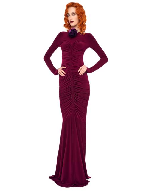 NORMA KAMALI SHIRRED FRONT FISHTAIL GOWN