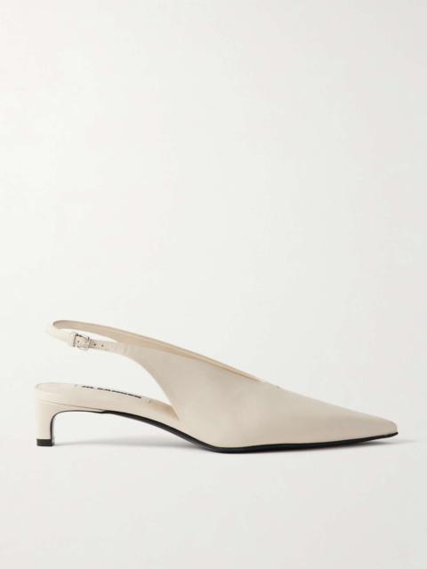 Jil Sander Leather slingback pumps Off-white