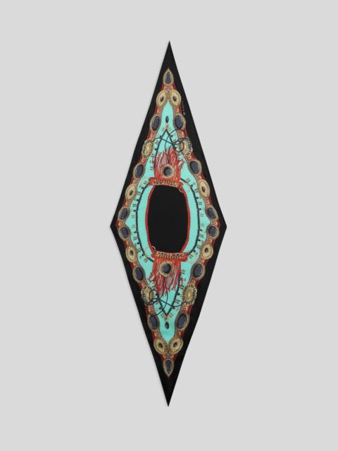 Etro DIAMOND-SHAPED SILK SCARF WITH JEWEL MOTIF