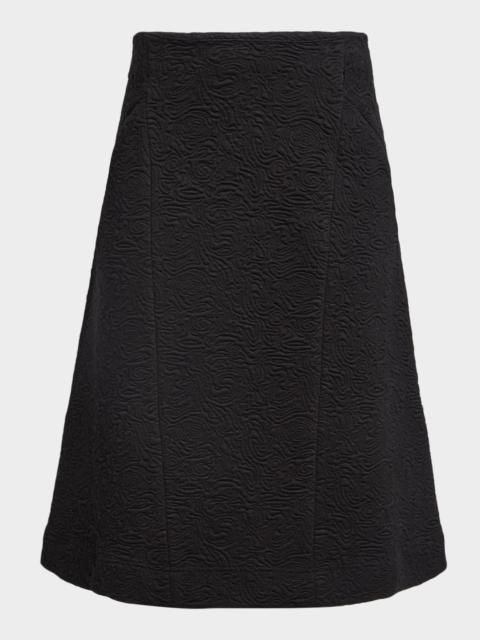 Dries Van Noten Paneled Abstract Jacquard Skirt