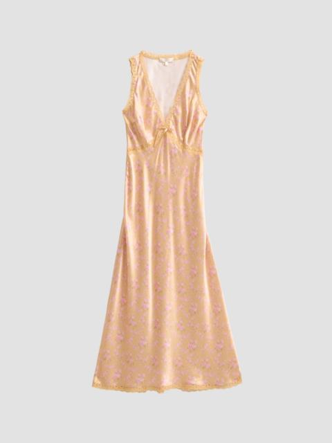 LoveShackFancy Women's Nirelle Floral Silk-Blend Midi Dress - Duchess Gold