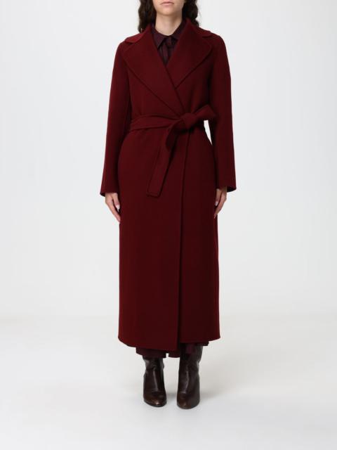 'S Max Mara 'S Max Mara Long Belted Robe Coat in Wool with Lapel Collar