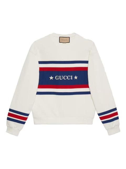 GUCCI Gucci Cotton Jersey Sweatshirt With Embroidery 'Off White' 746988-XJFK1-9088
