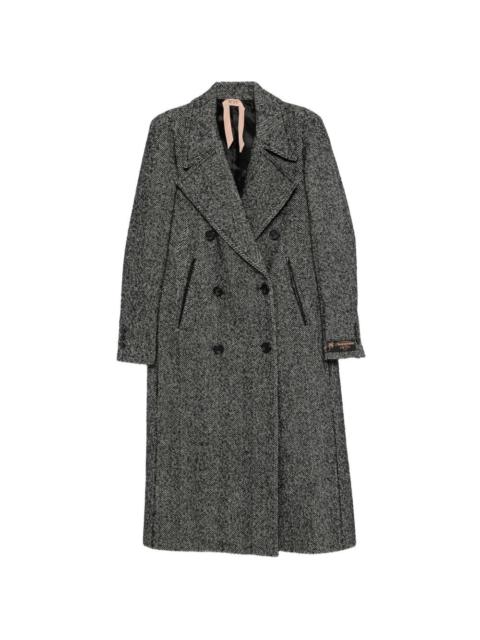 N°21 double-breasted woven coat