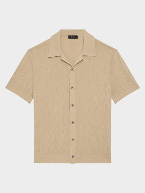 Theory Men's Herringbone Knit Camp Shirt