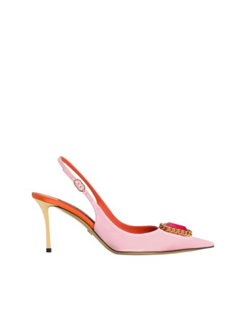 Dolce & Gabbana 75mm satin jewel pumps