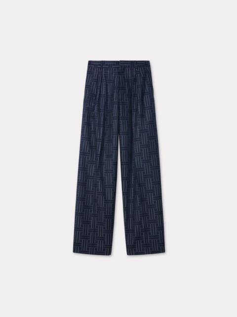 'KENZO Weave' pleated tailored wool pants