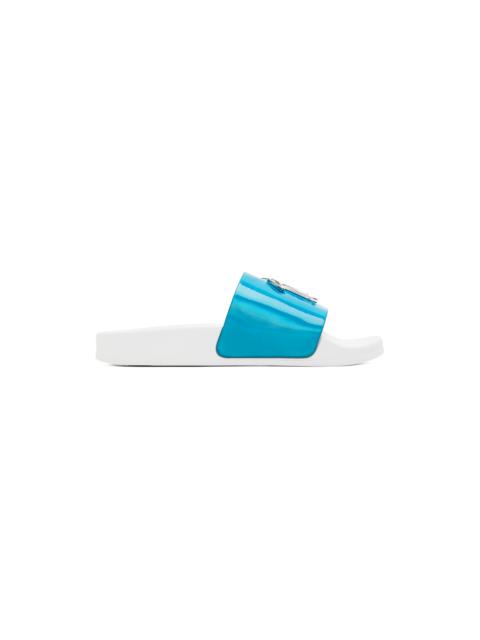 Giuseppe Zanotti Blue & White New Laburela Pool Slides