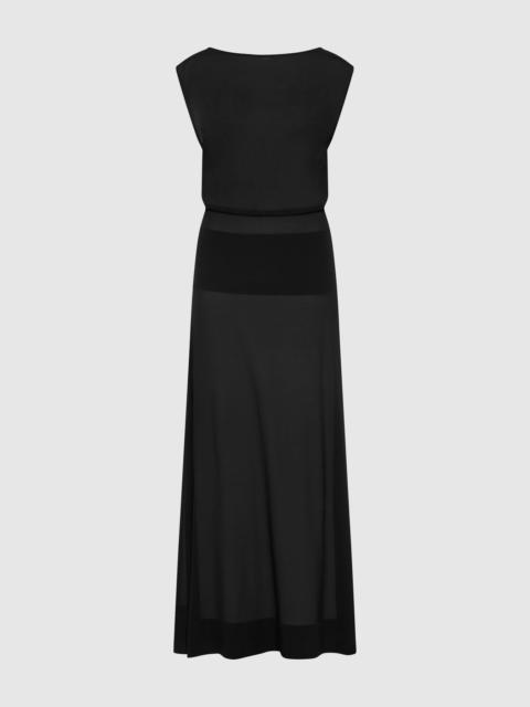 ST. AGNI Stretch Silk Bateau Dress - Black