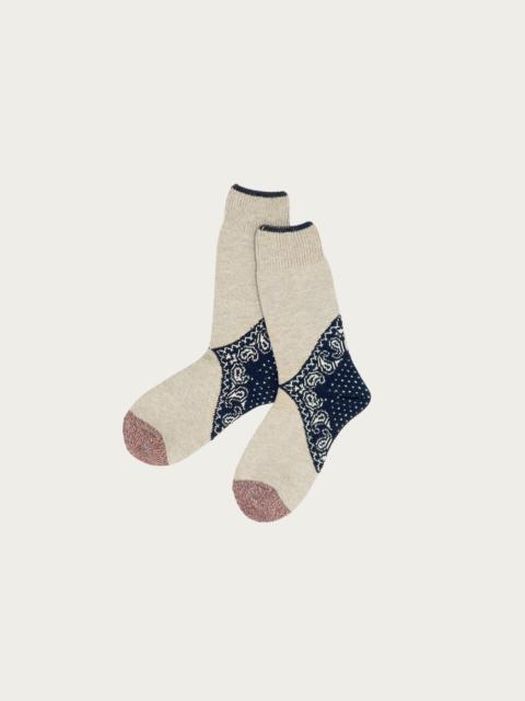 Kapital 96 Yarns Paisley Bandana Heel Socks - Navy