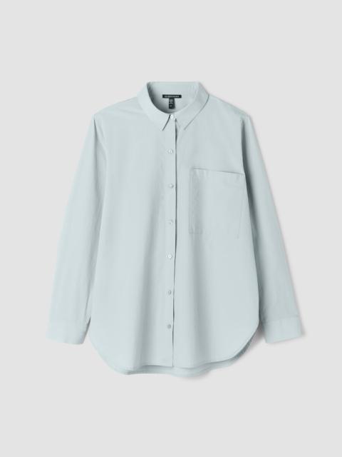 EILEEN FISHER Washed Organic Cotton Poplin Classic Collar Long Shirt