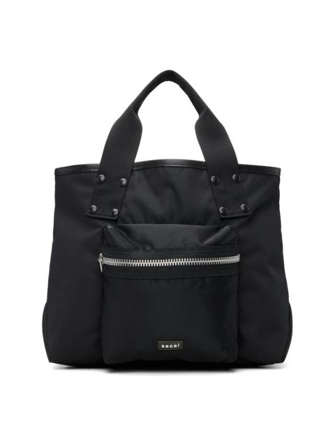 sacai Black Medium Pocket Tote