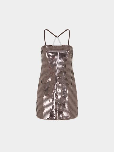 16ARLINGTON NOLO MINI DRESS IN PAILLETTE FRINGE