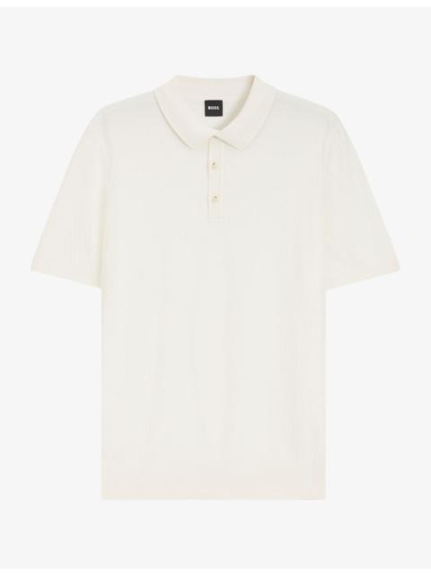 BOSS Jacquard Short-Sleeve Knitted Polo Shirt