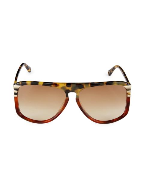 Chloé Women's West 62MM Pilot Sunglasses - Havana