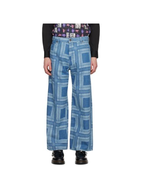 CHARLES JEFFREY LOVERBOY Blue Wide Jeans