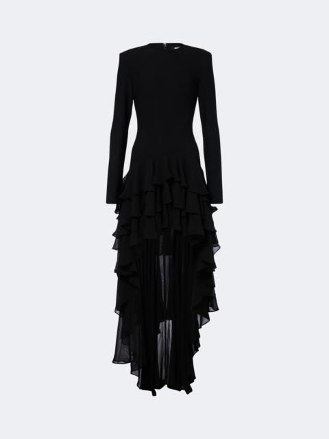 ROTATE Ruffled asymmetric chiffon minidress