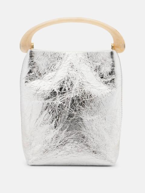 Dries Van Noten Crisp Mini metallic leather top-handle bag
