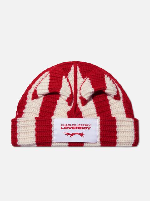 CHARLES JEFFREY LOVERBOY STRIPED EARS BEANIE