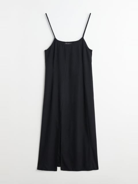 Slip Evening Dress Worn Black Silk Noil
