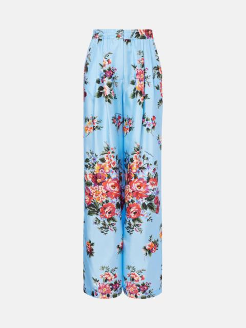Dolce & Gabbana Floral silk wide-leg pants