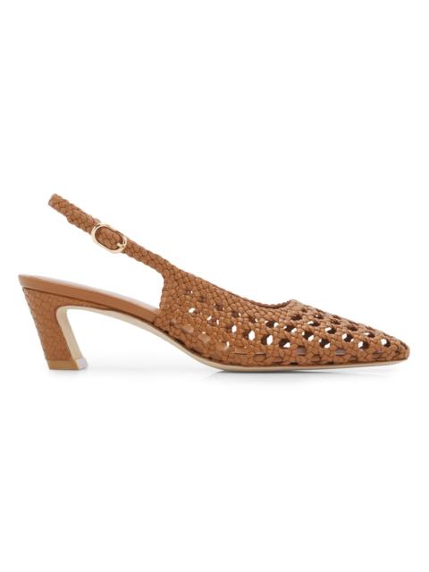 Stuart Weitzman Women's Stassi 50MM Leather Slingback Pumps - Boho Tan