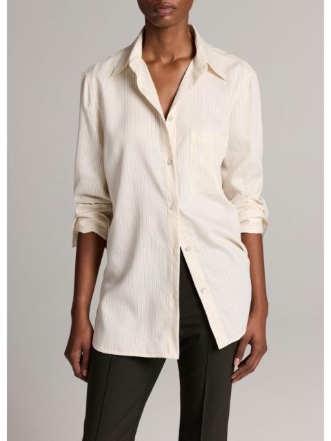 Vince Striped Twill Button-Front Shirt