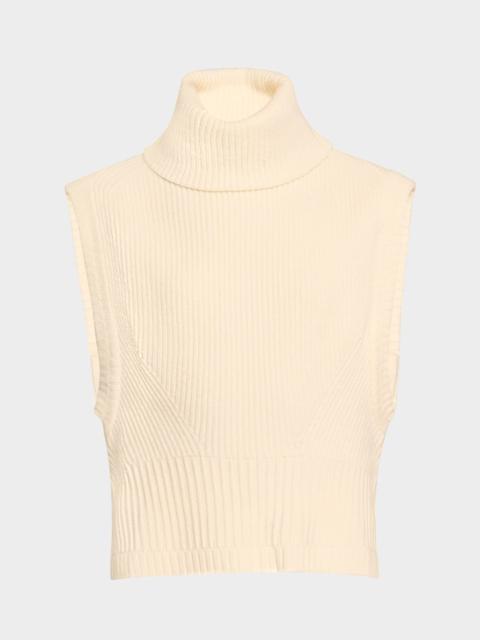 SIMKHAI Maple Wool & Cashmere Sleeveless Turtleneck Top