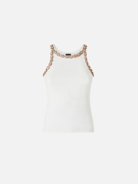 PINKO VEST TOP WITH SHINY EMBROIDERY