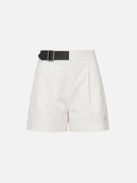 EVISU Partial Leather Buckle Belt Shorts