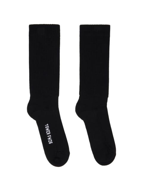 Rick Owens Black Tower Mid Calf Socks