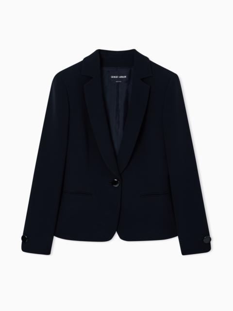 GIORGIO ARMANI SINGLE-BREASTED SILK-CADY JACKET
