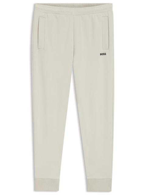 BOSS COTTON-BLEND SWEATPANTS WITH EMBROIDERED LOGO