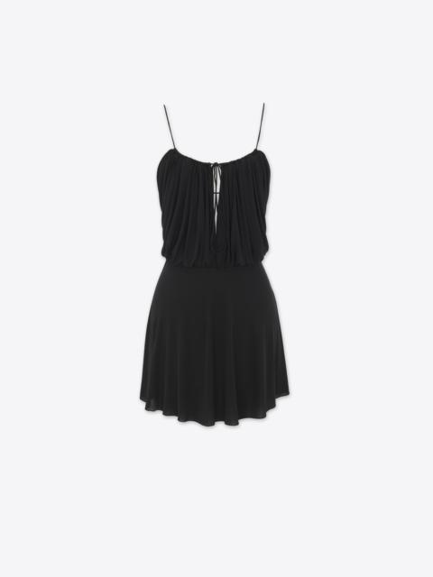 SAINT LAURENT cowl-back mini dress in crepe jersey