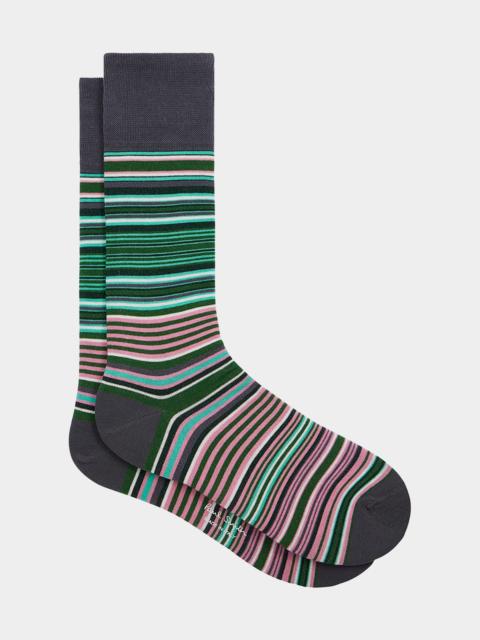 Paul Smith Men's Kahn Fashion Signature Stripe Crew Socks