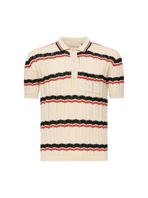 striped knitted polo shirt