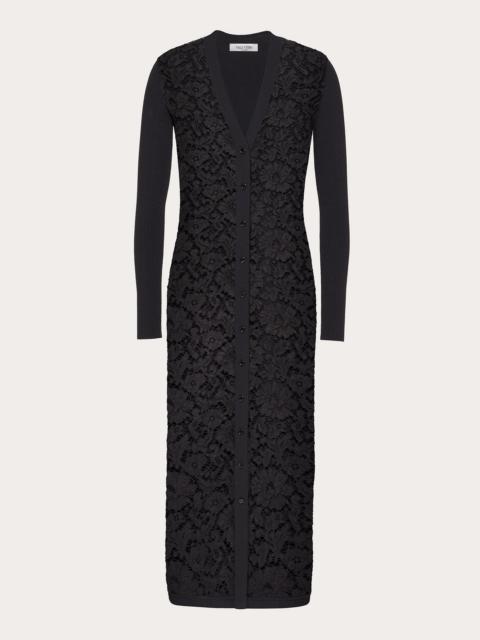 Valentino STRETCH VISCOSE AND HEAVY LACE CARDIGAN