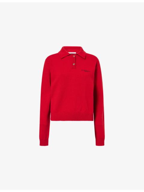 Givenchy Logo-Embroidered Wool and Cashmere-Blend Polo Jumper
