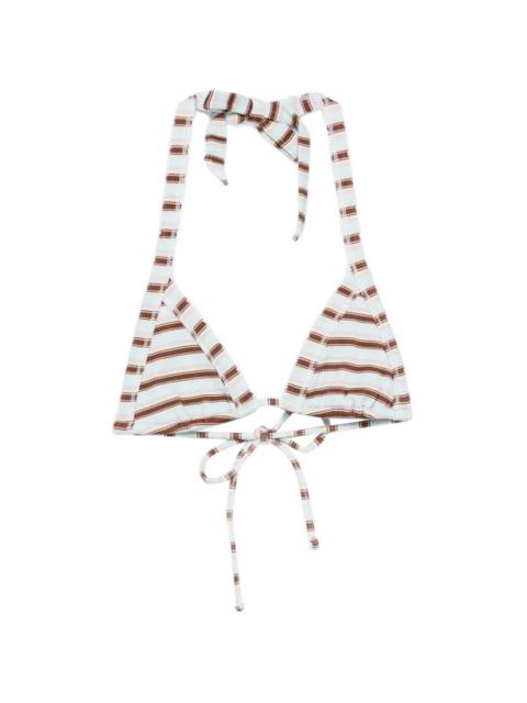 Frankies Bikinis Taite Thermal striped bikini top