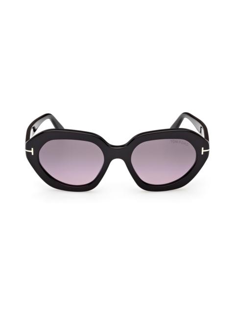 TOM FORD Women's Meryl 53MM Oval Sunglasses - Black Purple