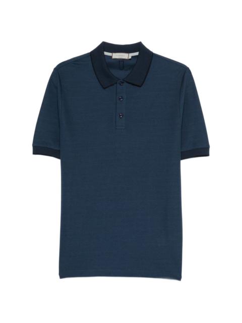 Canali ribbed trim polo shirt