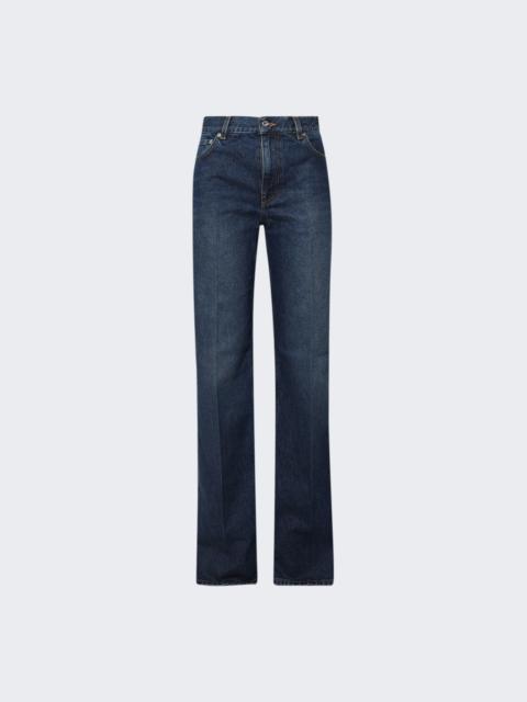 MUGLER Five Pocket Straight Leg Jeans Brushed Blue Washed
